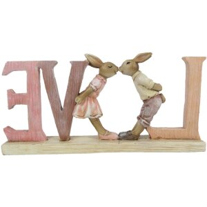 Dekorace králík 19x3x9 cm růžová 6PR3289