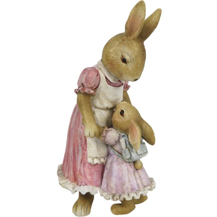 Clayre & Eef 6PR3325 Figurka králíka vícebarevná 9x8x17 cm polyresin