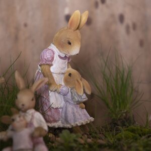 Clayre & Eef 6PR3325 Figurka králíka vícebarevná 9x8x17 cm polyresin