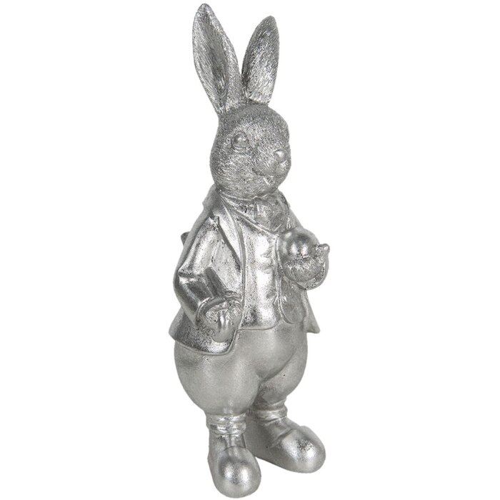 Dekorace králík 12x11x22 cm stříbrná 6PR3094ZI