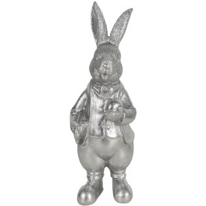 Dekorace králík 12x11x22 cm stříbrná 6PR3094ZI