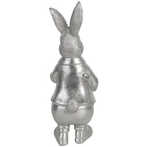 Dekorace králík 12x11x22 cm stříbrná 6PR3094ZI