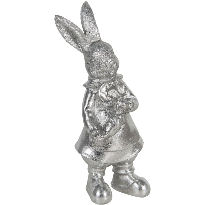 Clayre & Eef 6PR3095ZI Bytové doplňky Králík 22 cm Stříbrná barva