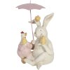 Dekorace králík s deštníkem 12x11x16 cm pestrobarevná 6PR3190