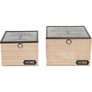 Dřevěná krabička 18x18x12 - 15x15x11 cm (2 kusy)...