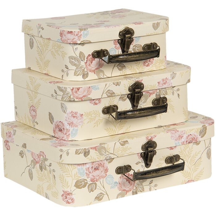 Dekorační kufr (sada 3 kusů) 30x21x9-25x18x9-20x16x8 cm vícebarevný 64752