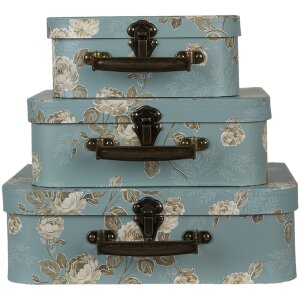 Dekorační kufr (sada 3 kusů) 30x21x9-25x18x9-20x16x8 cm vícebarevný 64753