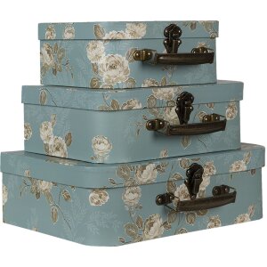 Dekorační kufr (sada 3 kusů) 30x21x9-25x18x9-20x16x8 cm vícebarevný 64753
