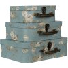 Dekorační kufr (sada 3 kusů) 30x21x9-25x18x9-20x16x8 cm vícebarevný 64753