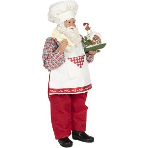 Clayre & Eef Father Christmas Decoration 64648 vícebarevná 13x10x28 cm