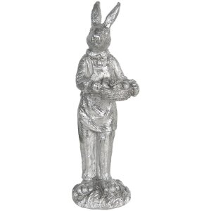 Dekorace králík 13x11x33 cm stříbrná 6PR3092ZI