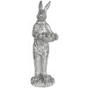 Dekorace králík 13x11x33 cm stříbrná 6PR3092ZI