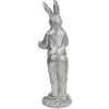 Dekorace králík 13x11x33 cm stříbrná 6PR3092ZI
