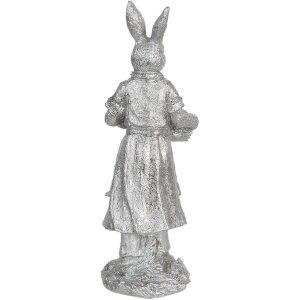 Dekorace králík 13x12x34 cm stříbrná 6PR3093ZI