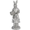 Dekorace králík 13x12x34 cm stříbrná 6PR3093ZI