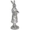 Dekorace králík 13x12x34 cm stříbrná 6PR3093ZI
