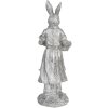 Dekorace králík 13x12x34 cm stříbrná 6PR3093ZI