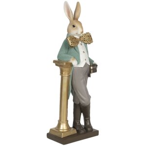 Dekorace králík 17x15x46 cm vícebarevná 6PR3161