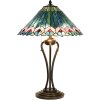 LumiLamp 5LL-5391 Stolní lampa Tiffany Ø 48x73 cm zelený růžový skleněný trojúhelník