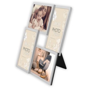 Elmar kovový rámeček na 4 fotografie 10x15 cm stříbrný