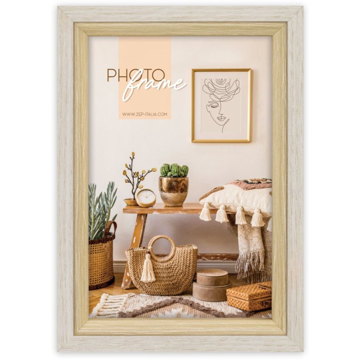 ZEP MDF dřevěný rám Zara C 13x18 cm VZ857C přírodní vzhled normální sklo