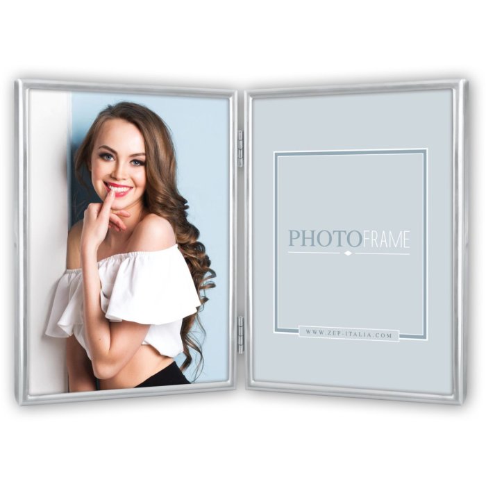 Kovový fotorámeček Silvia 2 fotografie 7x10 cm stříbrný