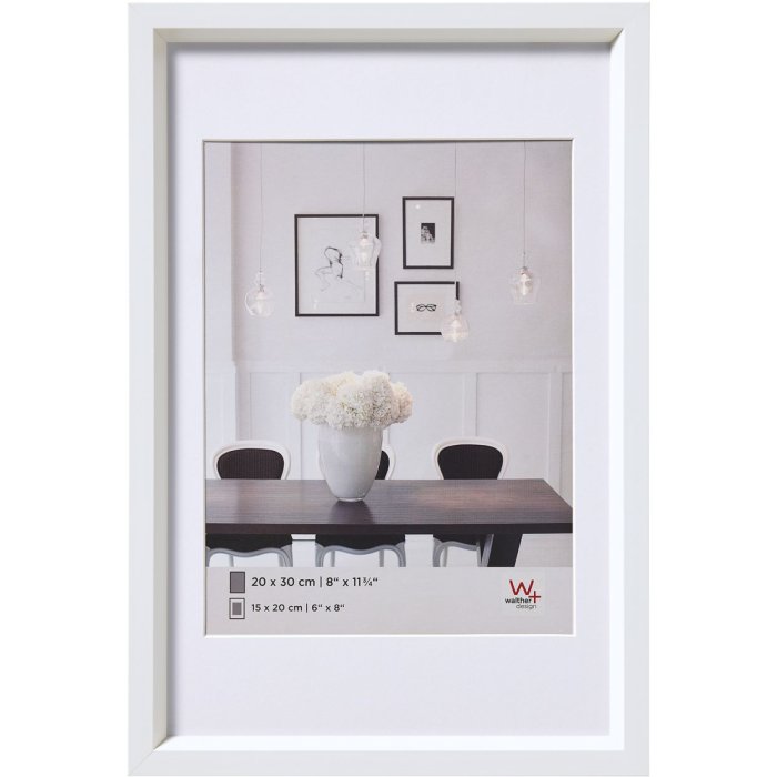 Plastový rám Walther Steel Style 60x80 cm bílý s paspulkou 50x70 cm