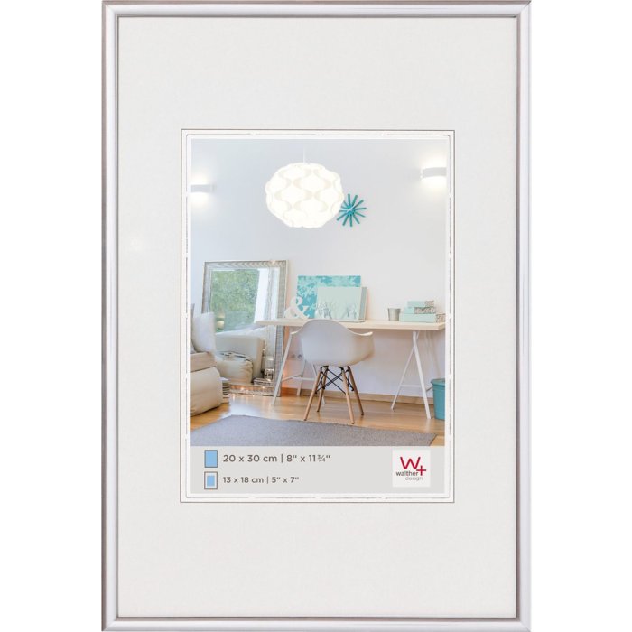 Plastový rámeček Walther New Lifestyle 10x13 cm stříbrný