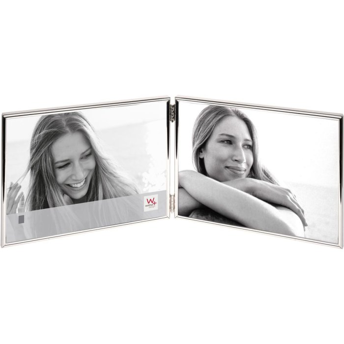 Chloe portrétní rámeček 2 fotografie 9x13 cm formát na šířku stříbrný