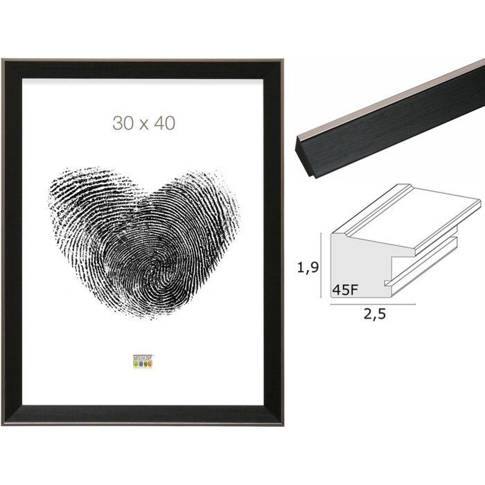 Deknudt rám na obrázky S45FE2AR černý 10x15 cm až 40x50 cm