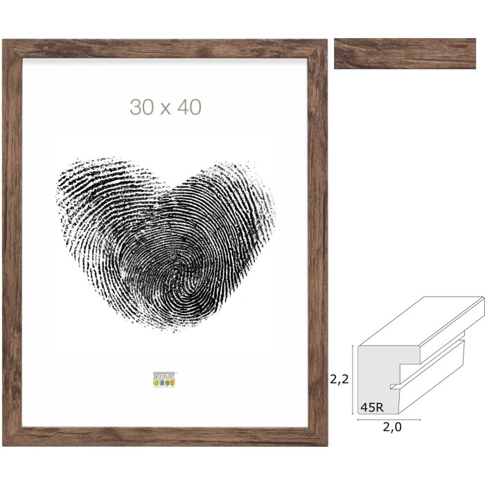 Deknudt dřevěný rám S45RH3AR hnědé antireflexní sklo 10x15 až 50x60 cm