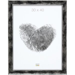 Dřevěný rám S46E Stříbrný okraj antireflexního skla 10x15 cm až 40x50 cm