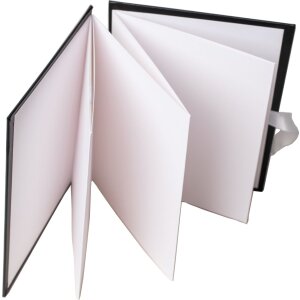 HNFD Leporello Lona černá 12 fotografií 15x20 cm bílé stránky ozdobná mašle