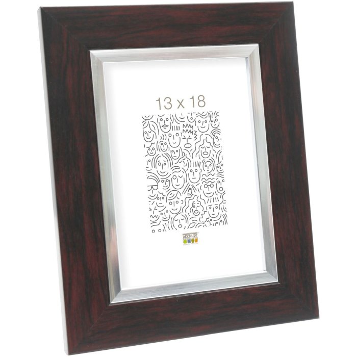 Plastový rám S41N mahagon 40x50 cm sklo premium