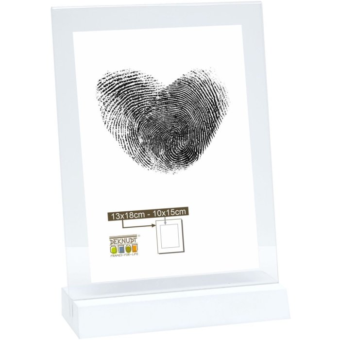 Dřevěný držák na fotografie S58RV bílý 13x18 cm