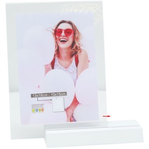 Dřevěný držák na fotografie S58RV bílý 13x18 cm