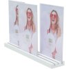 Dřevěný držák na fotografie bílý 3 fotografie 10x15 cm na výšku