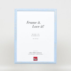 Efektní dřevěný rám profil 32 modrý 10x10 cm muzejní sklo