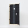 Efektní dřevěný rámový profil 32 šedomodré muzejní sklo 10x10 cm