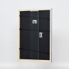 Efektní dřevěný rámový profil 32 šedomodré muzejní sklo 10x10 cm