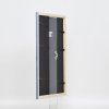 Efektní dřevěný rámový profil 32 šedomodré muzejní sklo 10x10 cm