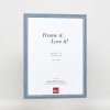 Efektní dřevěný rámový profil 32 šedomodré muzejní sklo 10x10 cm