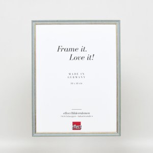 Efektní rám z masivního dřeva profil 25 modrý 10,5x14,8 cm čiré sklo