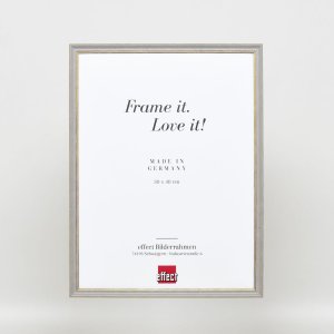 Efektní rám z masivního dřeva profil 25 šedý 10,5x14,8 cm čiré sklo