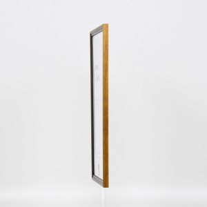 Efektní rám z masivního dřeva profil 22 hnědozlatý 10,5x14,8 cm muzejní sklo