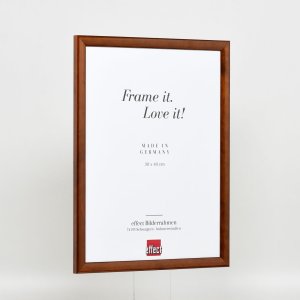 Efektní dřevěný rám profil 89 tmavě hnědý 10,5x14,8 cm antireflexní sklo