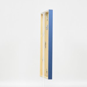 Efektní dřevěný rám profil 35 modrý 10,5x14,8 cm muzejní sklo