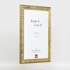 Efektní dřevěný rám profil 94 zlatý 10,5x14,8 cm antireflexní sklo