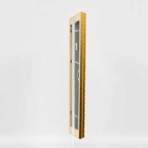 Efektní dřevěný barokní rám profil 37 antické zlato 10,5x14,8 cm muzejní sklo