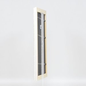 Efektní dřevěný barokní rám profil 37 bílý 10,5x14,8 cm muzejní sklo